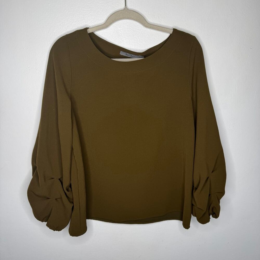Beau Jours Women’s Blouse – Olive – Size M